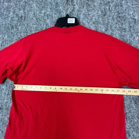 Vintage Single Stitch Shirt Mens‎ XL Jerzees USA made Red Blank Short-sleeve Tee - Picture 12 of 15